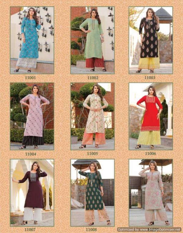 Diya Biba's 11 Beautiful Rayon Kurti With Plazzo 